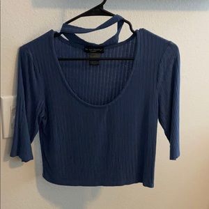 Blue chocked crop top